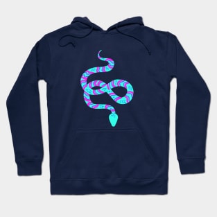 Neon Snakes on Pink Hoodie